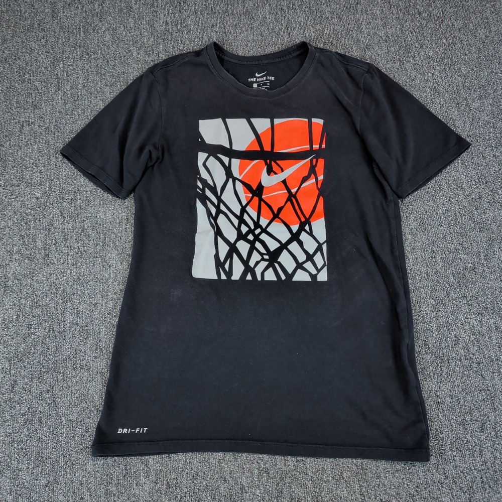 Nike Basketball Graphic Dri-FIT T-Shirt Mens Small Black Orange Polyester Blend — photo 2